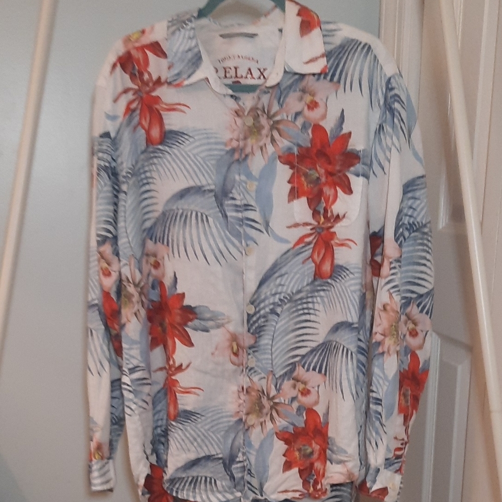 Tommy Bahama Relax Hawaiian Linen Shirt sz Medium